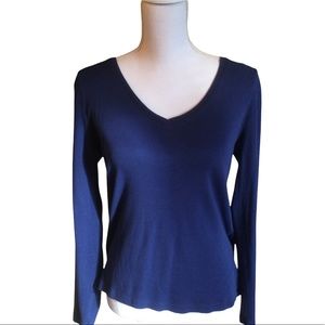 A.N.A. V-Neck Royal Blue Cotton Sweater